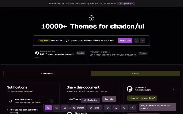 10000+ Themes for shadcn/ui screenshot