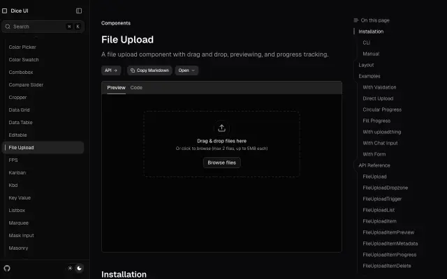 file-uploader screenshot