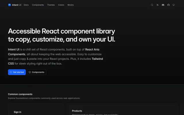 Intent UI screenshot
