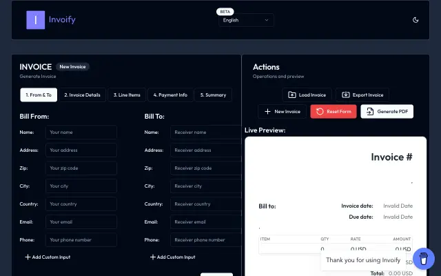invoify screenshot