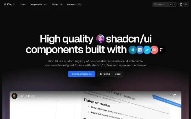 Kibo UI screenshot