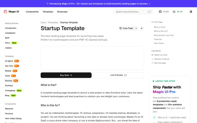 magicui-startup-templates screenshot