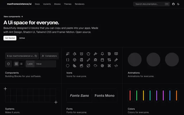 manfromexistence-ui screenshot