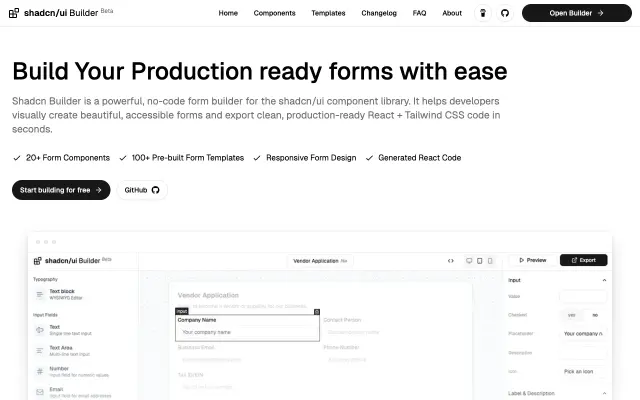 shadcn-builder screenshot