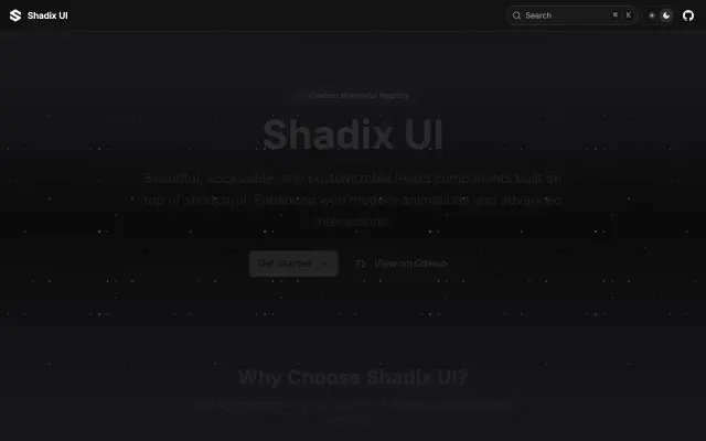 Shadix UI screenshot