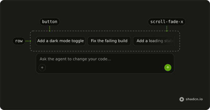 Suggestion anatomy: row, button, scroll-fade-x