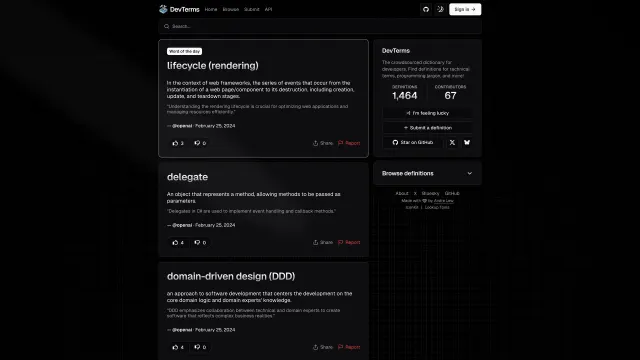 DevTerms template preview