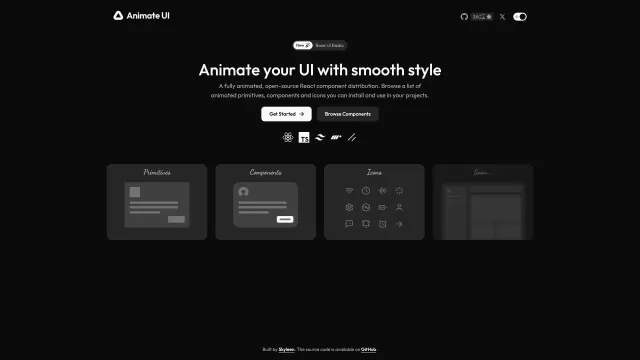 Animate UI template preview