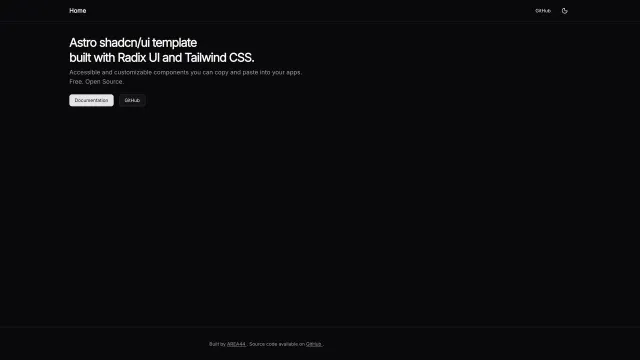 Astro Shadcn UI Template template preview