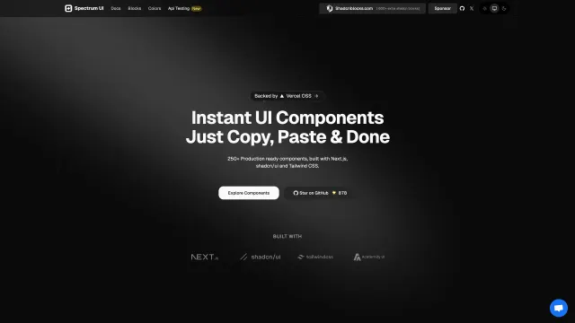 Spectrum UI template preview