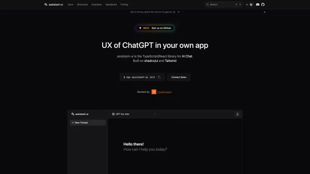 Assistant UI template preview