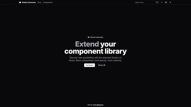 Shadcn Extension template preview