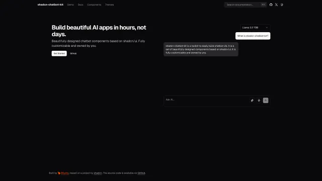 Shadcn Chatbot Kit template preview