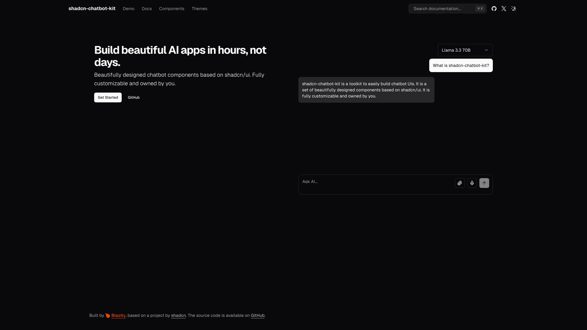 Shadcn Chatbot Kit — preview