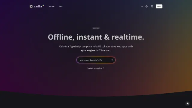 Cella template preview