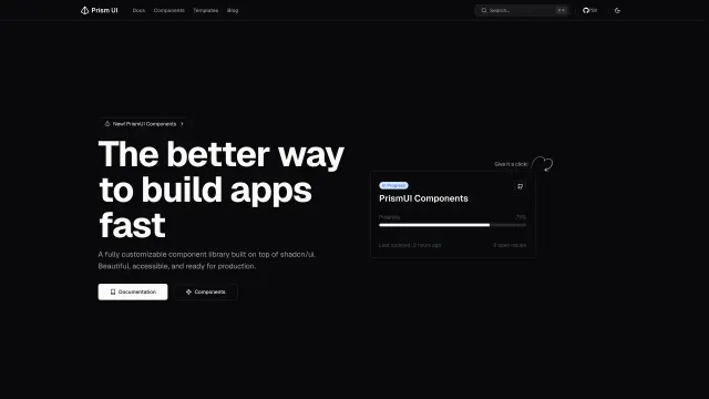 Prism UI template preview