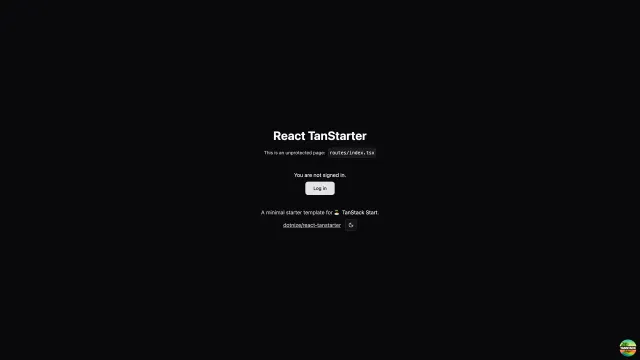 React Tanstarter template preview