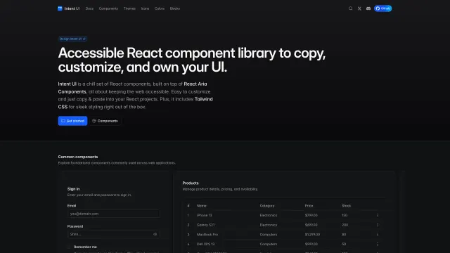 Intent UI template preview
