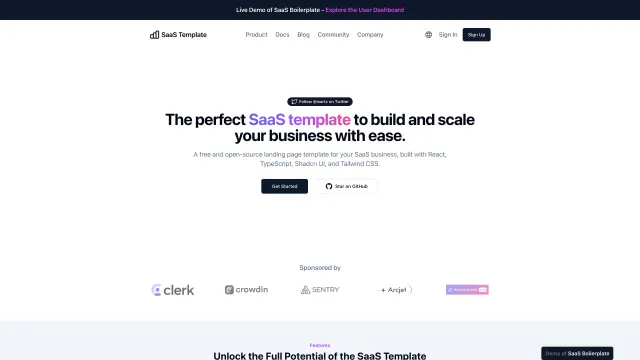 SaaS Boilerplate template preview