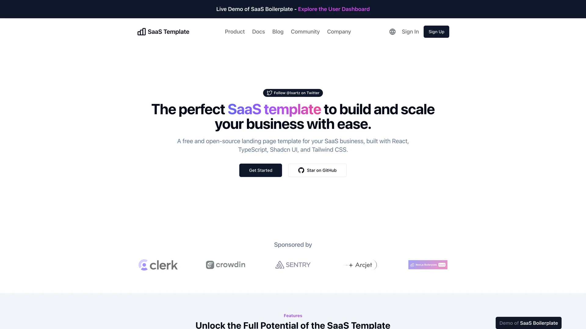 SaaS Boilerplate — preview