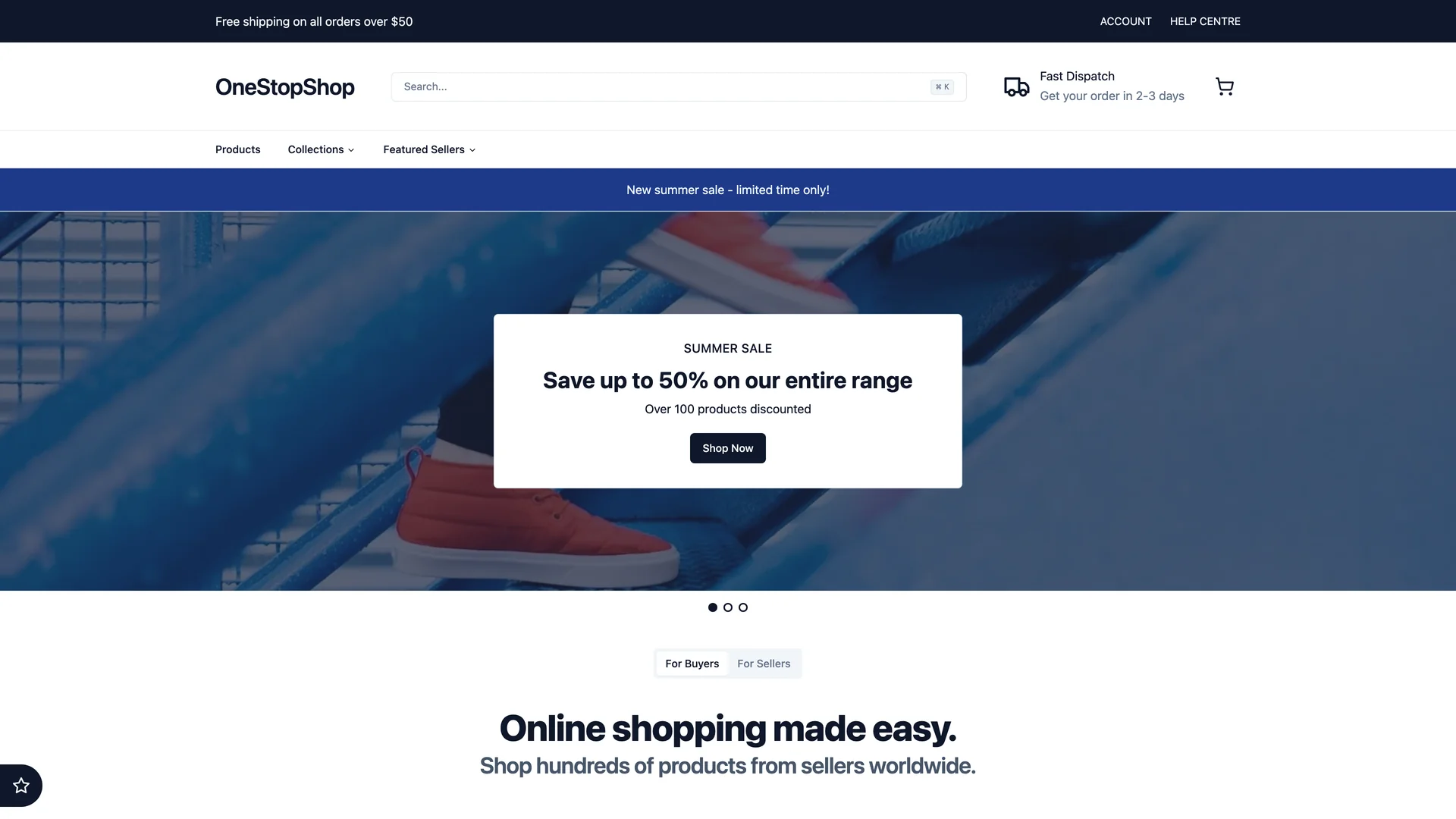 One Stop Shop Ecommerce Starter — preview