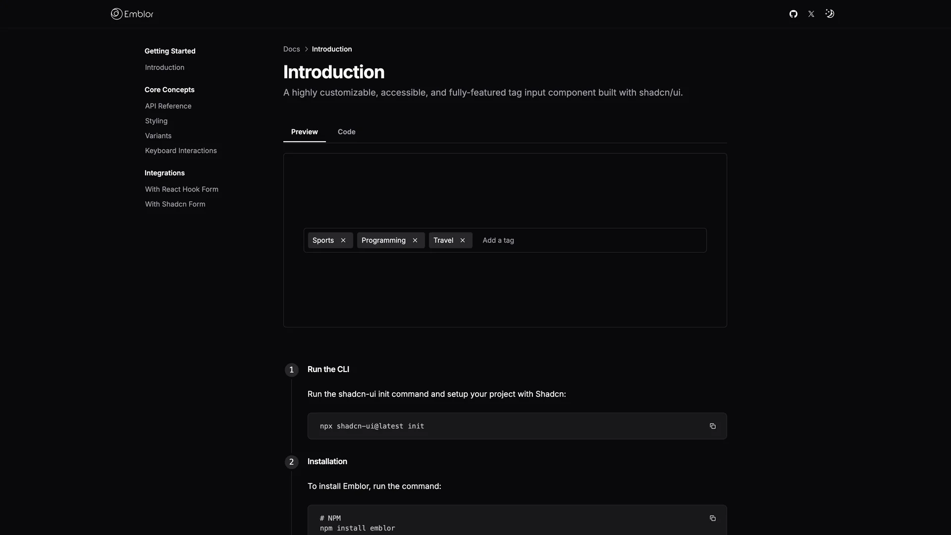 Emblor — preview