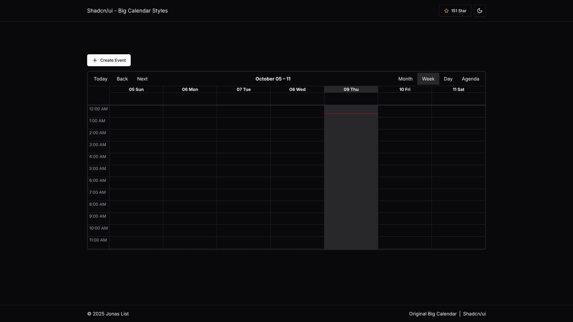 Shadcn UI Big Calendar — preview