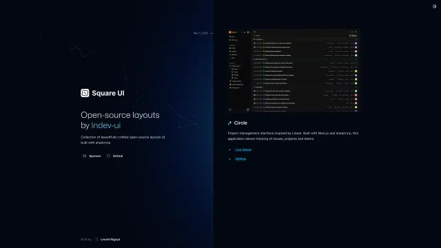 Square UI template preview