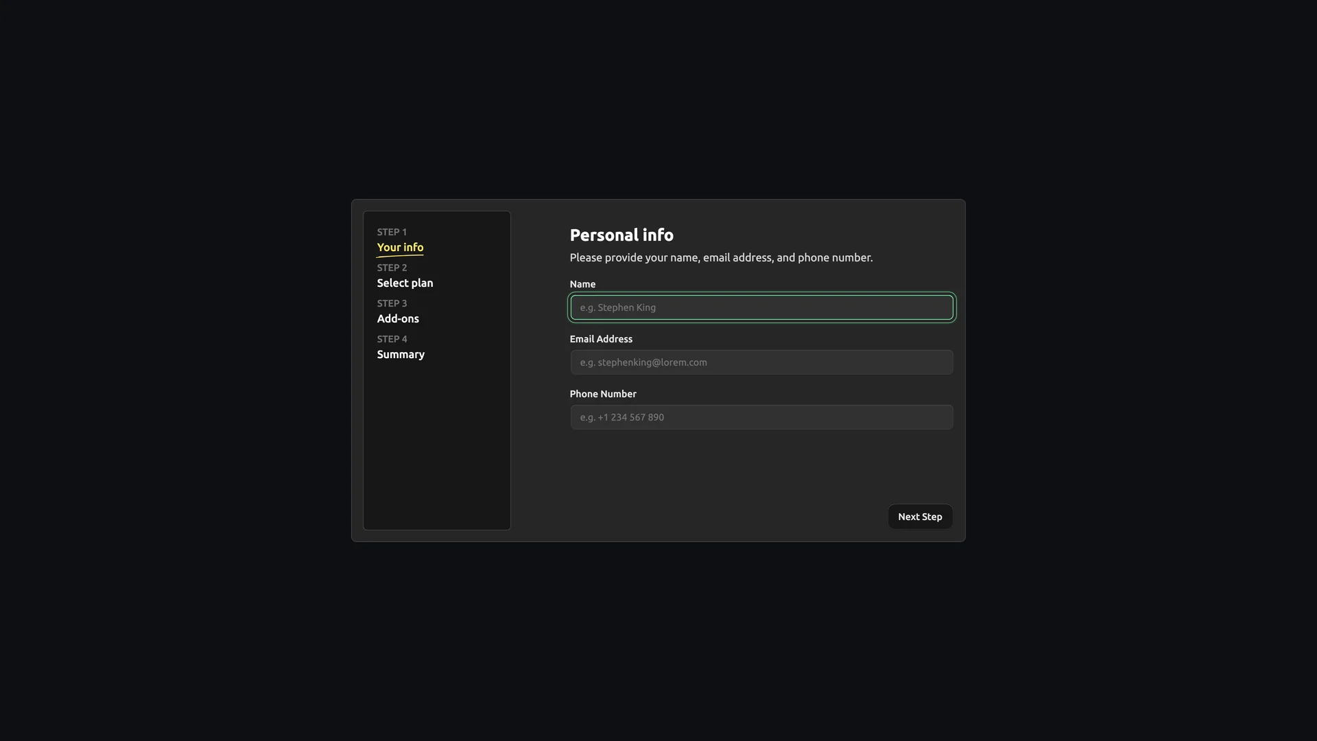 Multi Step Form — preview