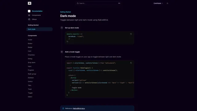 Nativecn UI template preview