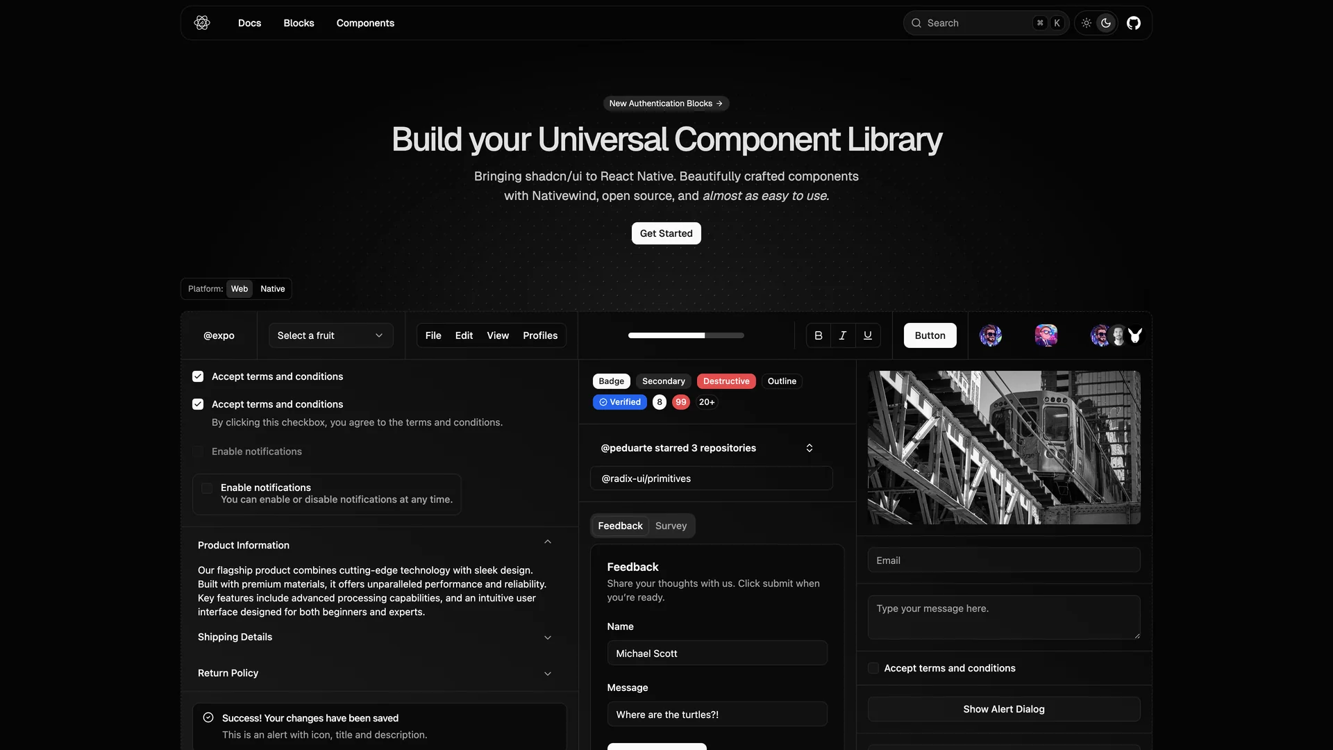 React Native Reusables — preview