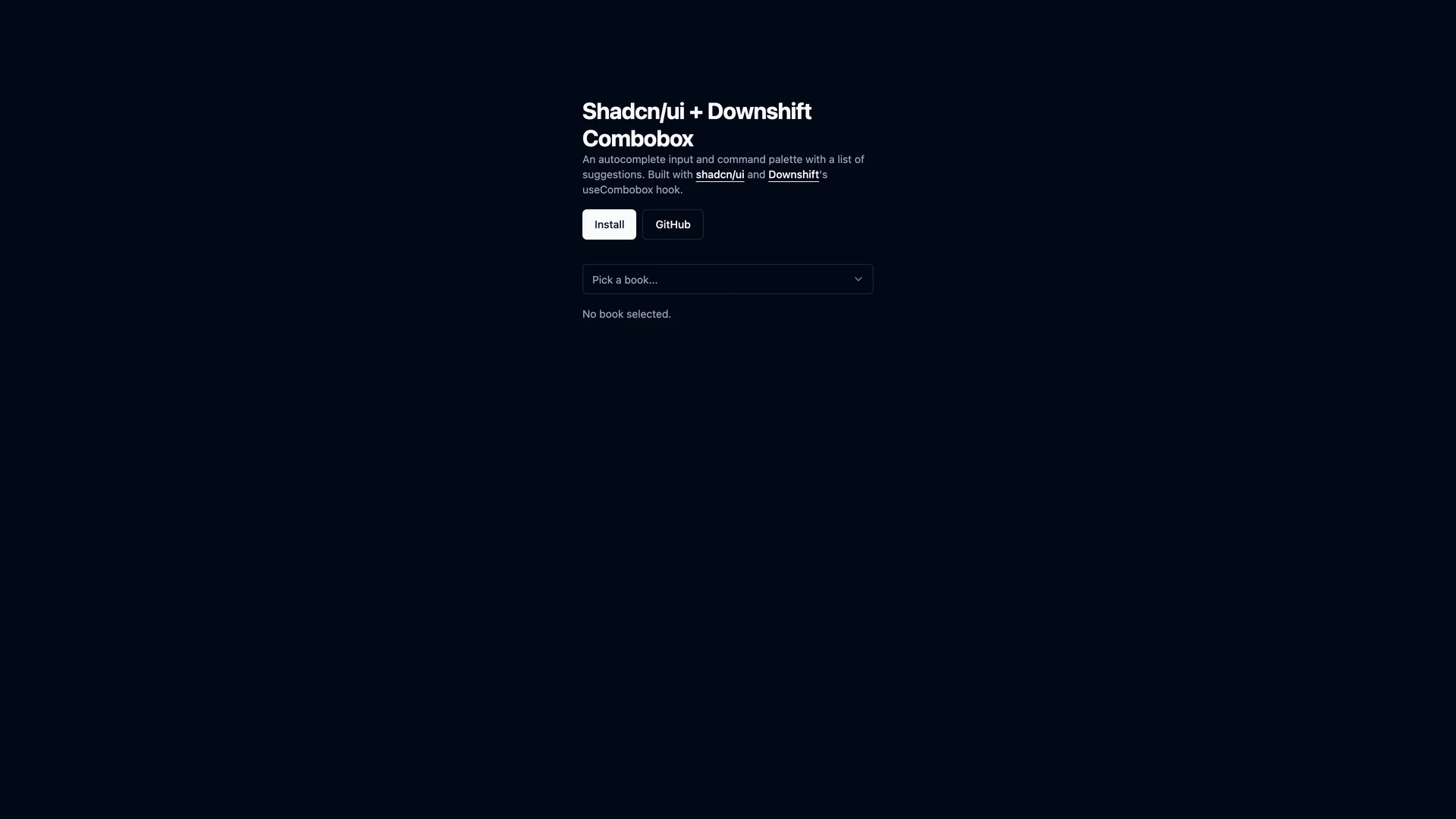 Downshift Shadcn Combobox — preview