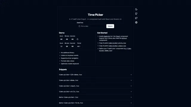 Time Picker template preview