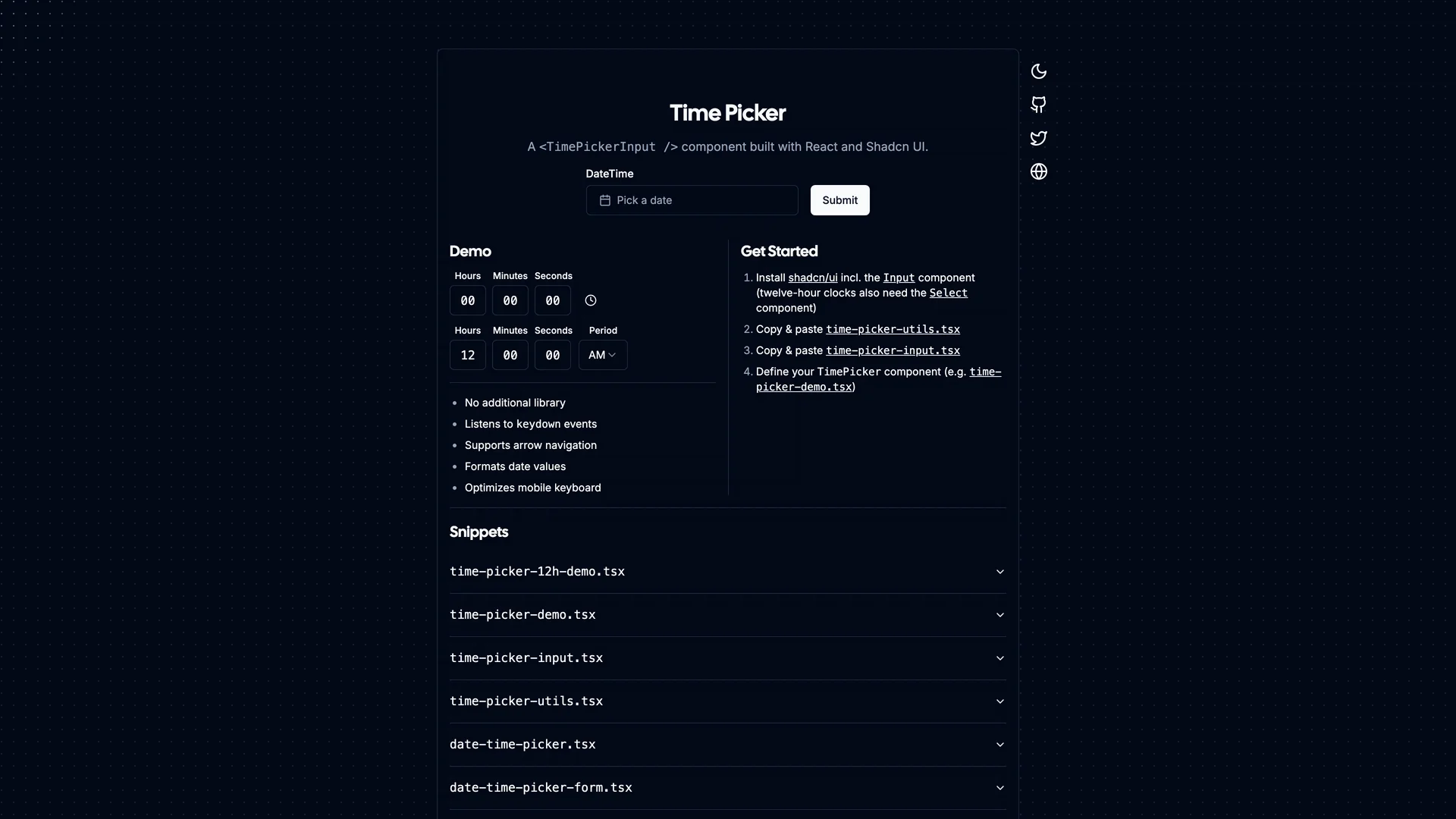 Time Picker — preview