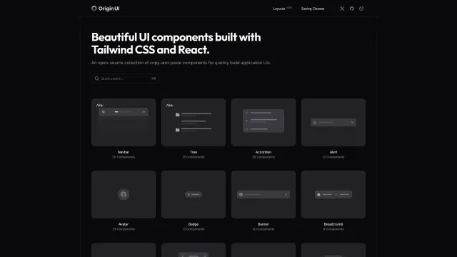 Origin UI template preview
