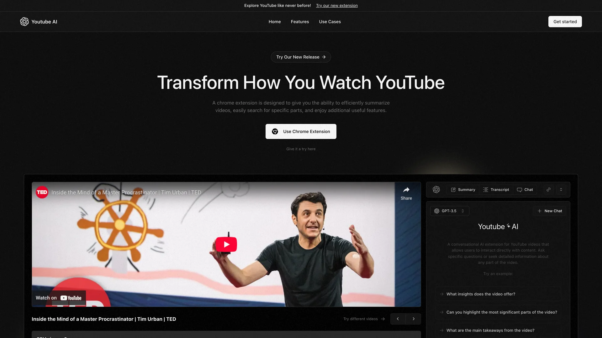 Youtube AI Extension — preview