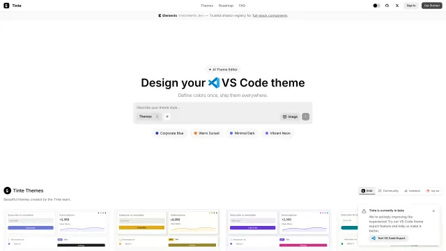 Tinte template preview