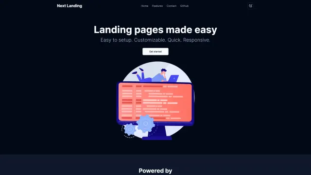 Next Shadcn Landing template preview