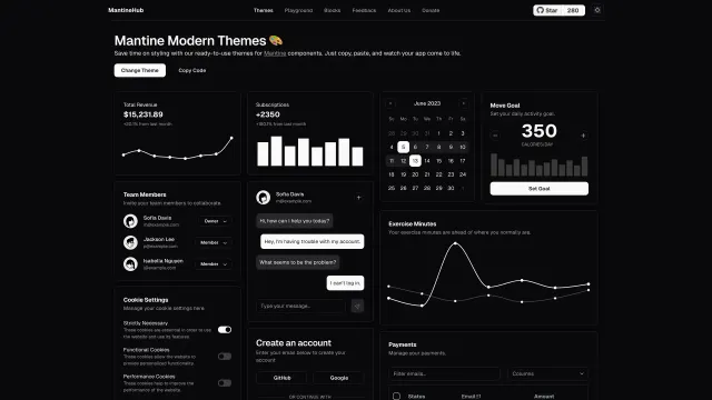 Mantine Theme Builder template preview