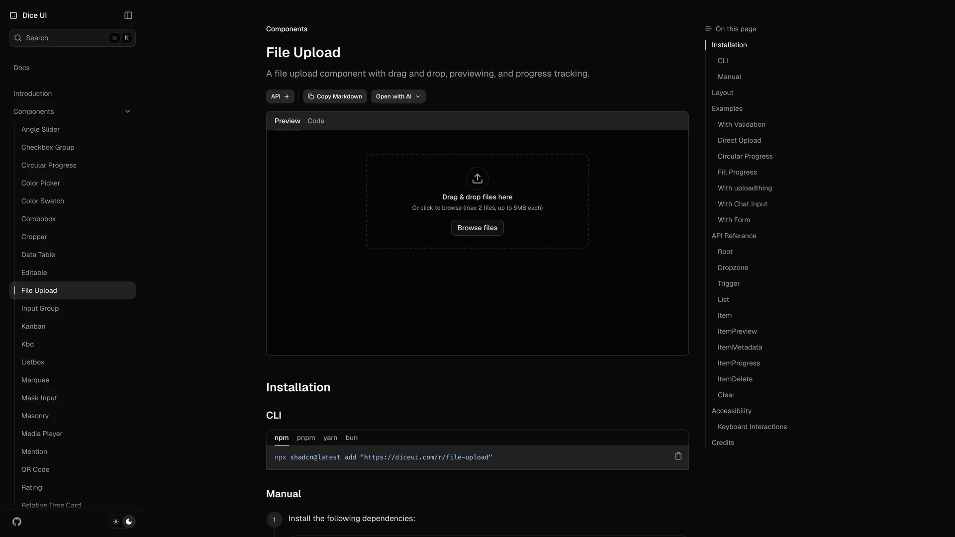 File Uploader — preview