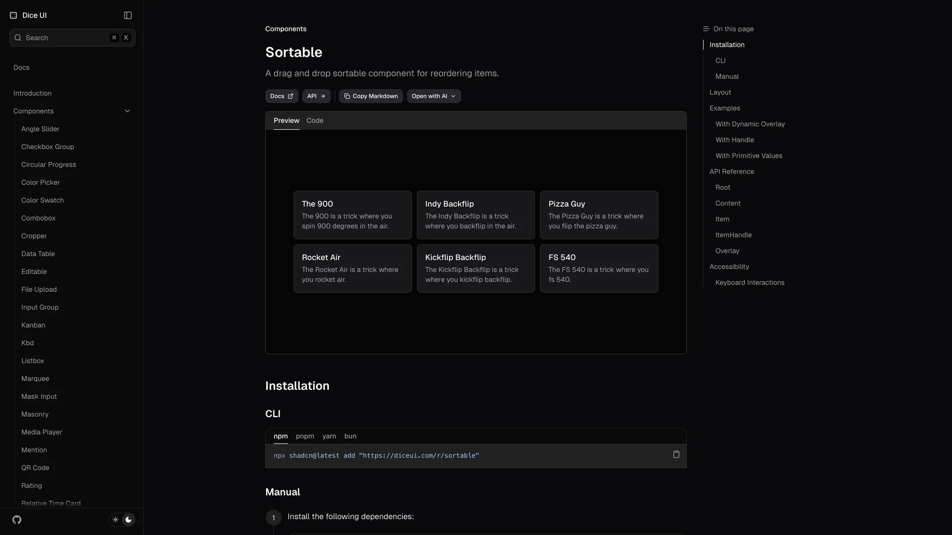 Sortable — preview