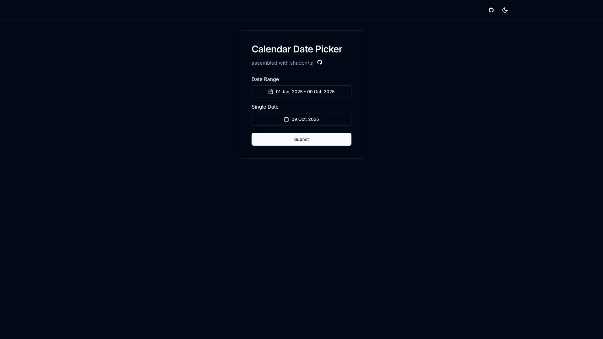 Shadcn Calendar Component — preview