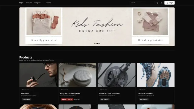Next Prisma Tailwind Ecommerce template preview
