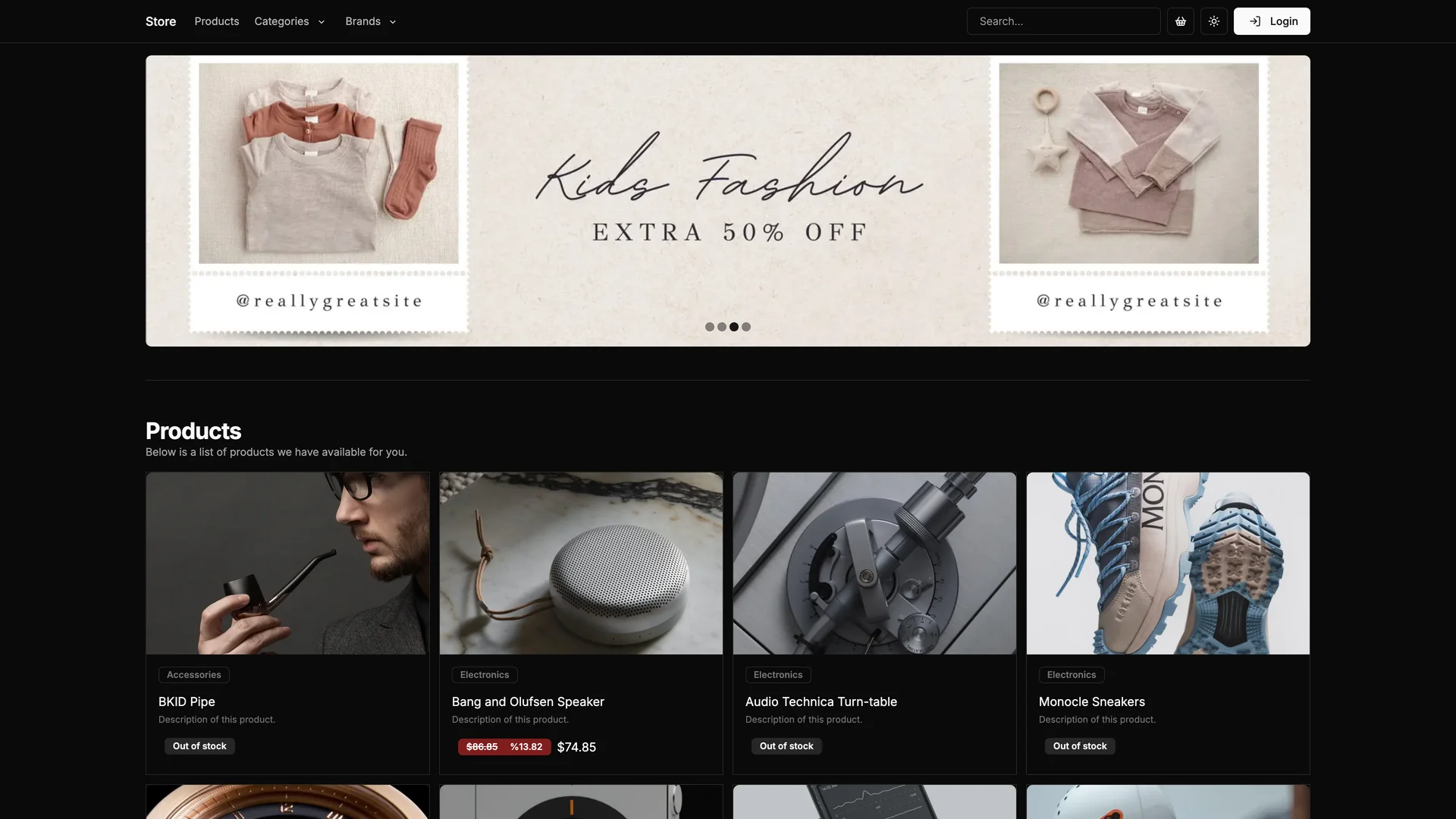 Next Prisma Tailwind Ecommerce — preview