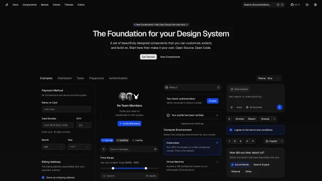 Shadcn UI template preview