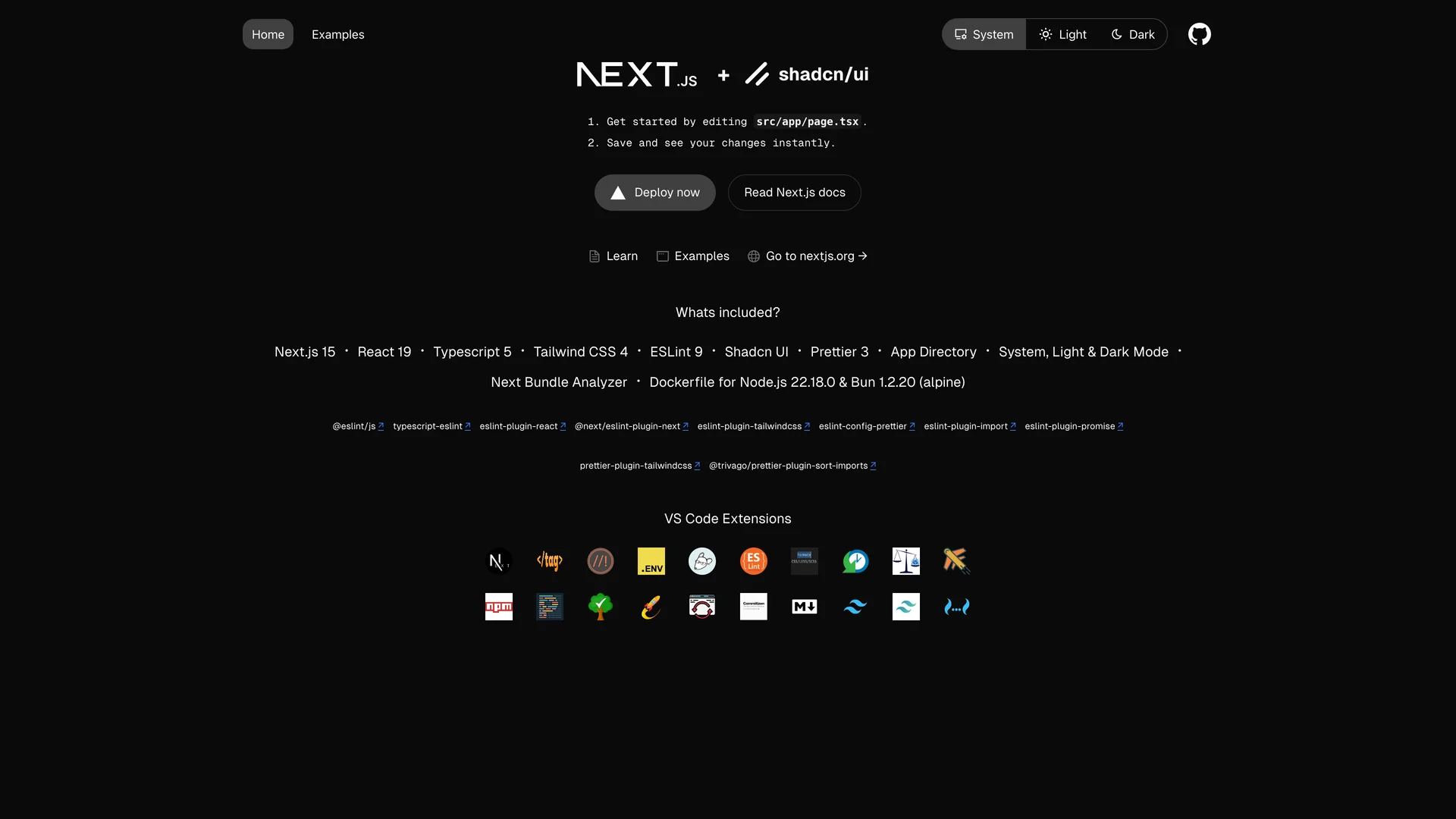 nextjs 16 Starter Shadcn — preview