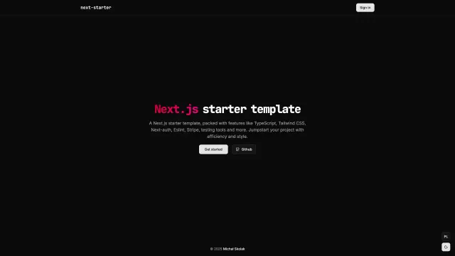 Next Starter template preview