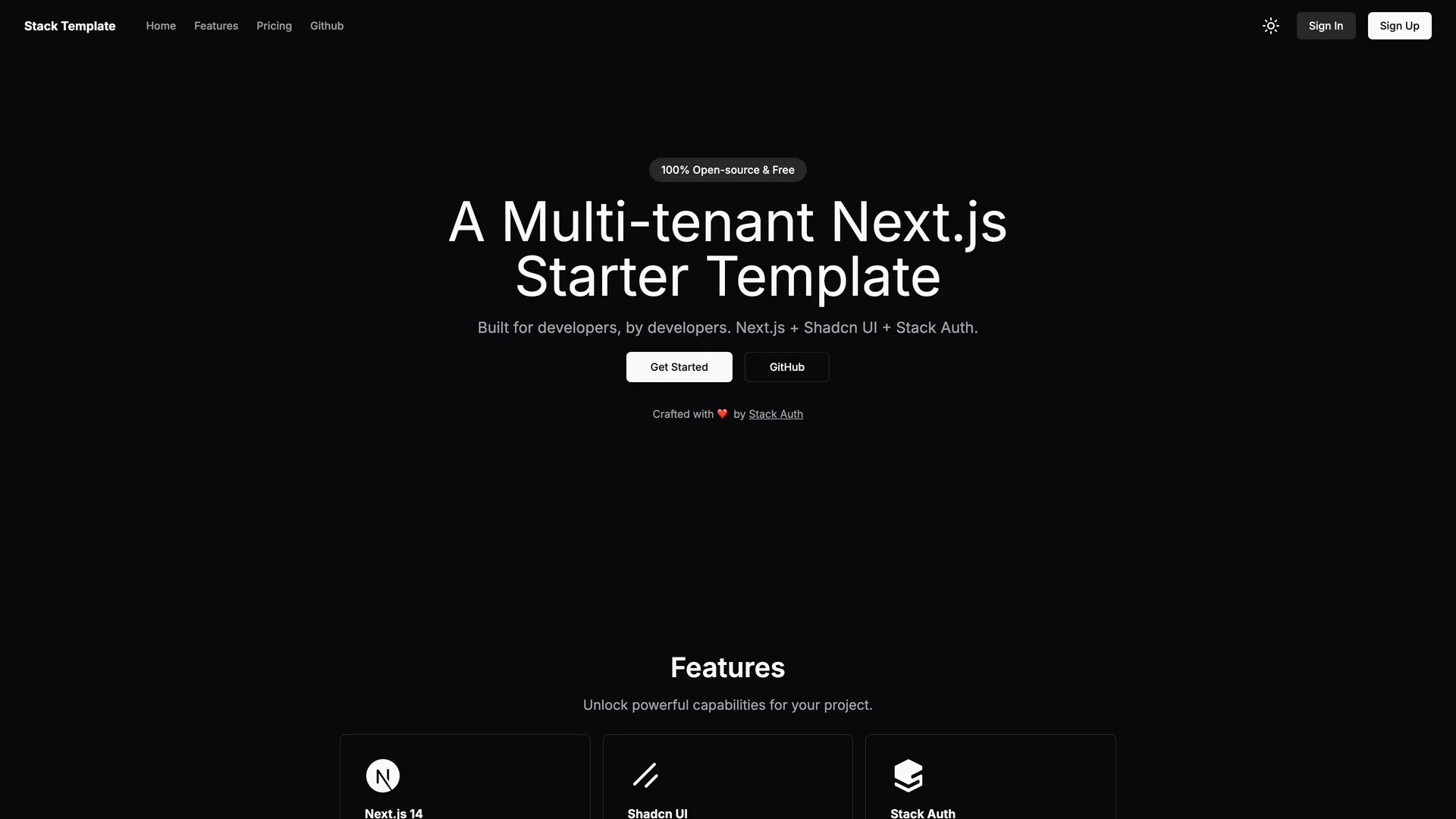 Multi Tenant Starter Template — preview