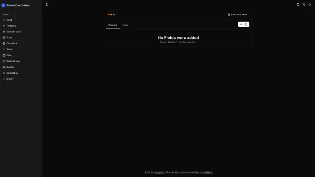 Shadcn UI Form Builder template preview
