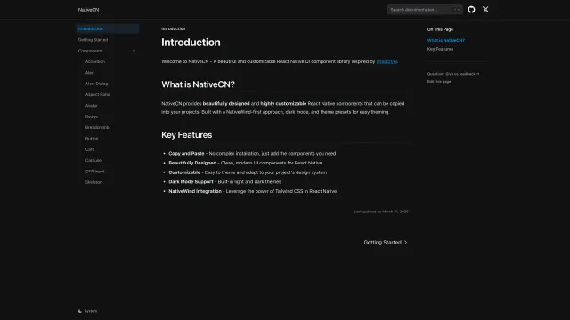 NativeCN template preview